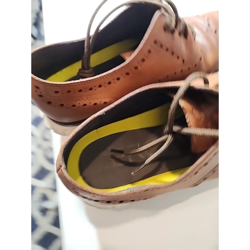 Cole Haan Brown Leather Wingtip Oxford Dress Shoes Mens 10.5